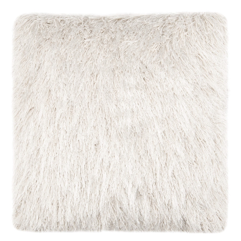 Safavieh Shag Throw Pillow in Metallic Snow
