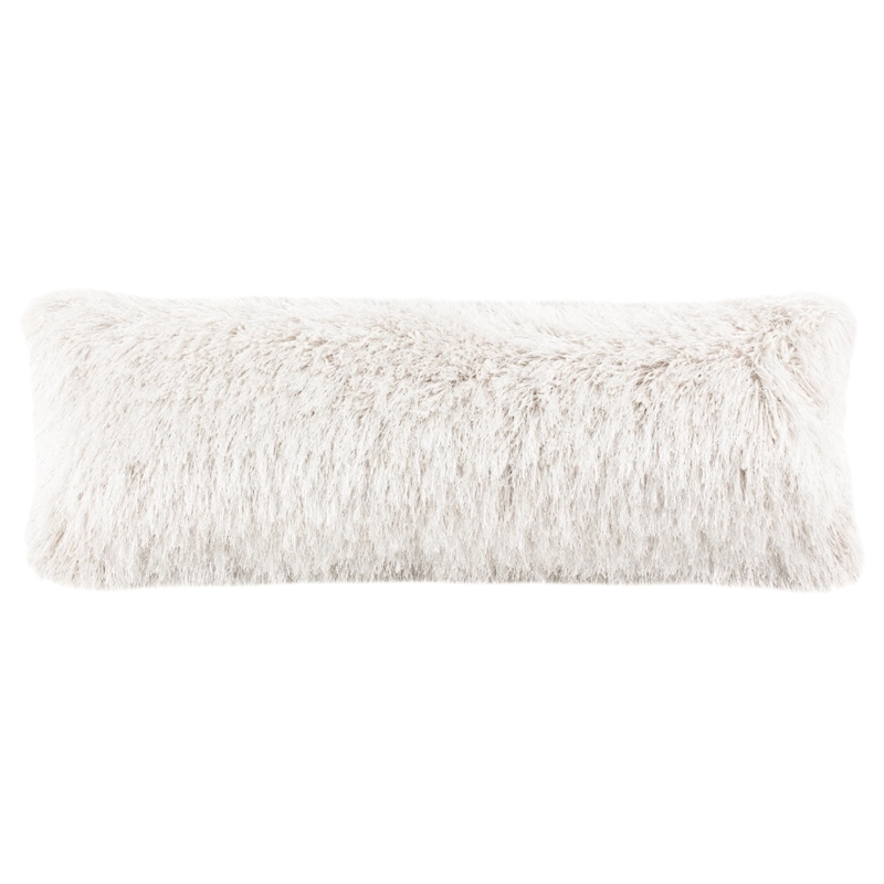 Safavieh Shag Throw Pillow in Metallic Snow