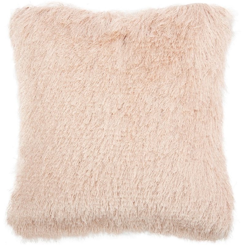 Safavieh Shag Throw Pillow in Blush