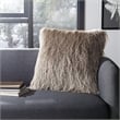 Safavieh Soleil Shag Throw Pillow in Champagne and White