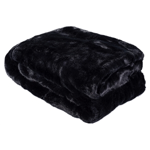Safavieh Faux Mink Fur Throw Blanket in Onyx