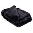 Safavieh Faux Mink Fur Throw Blanket in Onyx