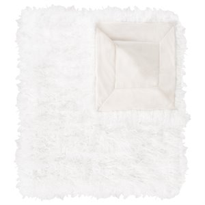 safavieh faux cuddle fur throw blanket in snow white