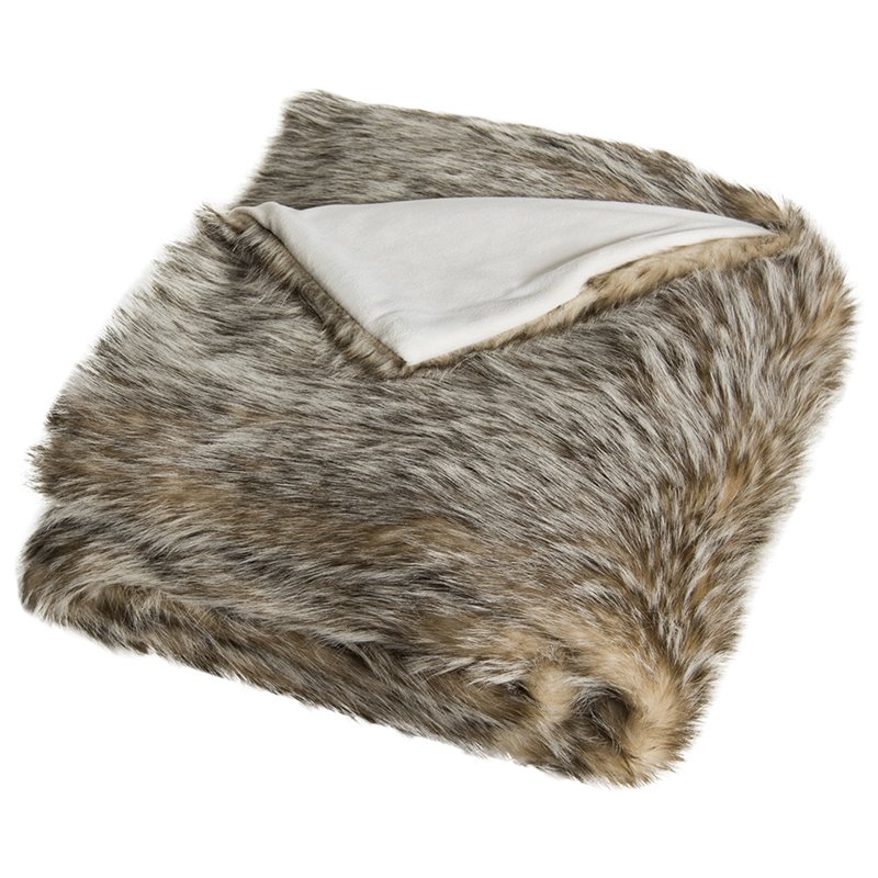 Safavieh Dusty Faux Fur Throw Blanket In Gray Thr723a 6072