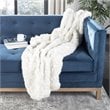 Safavieh Faux Chinchilla Fur Throw Blanket in Snow White