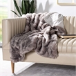 Safavieh Faux Chinchilla Fur Throw Blanket in Gray