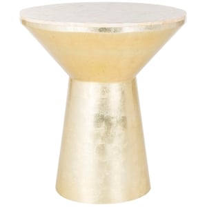 Safavieh Fae 20&quot Round Accent End Table in Pink Champagne and Gold