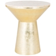 Safavieh Fae 20&quot Round Accent End Table in Pink Champagne and Gold