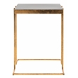 Safavieh Amarylis Greek Key Side Iron Table in Black / Gold