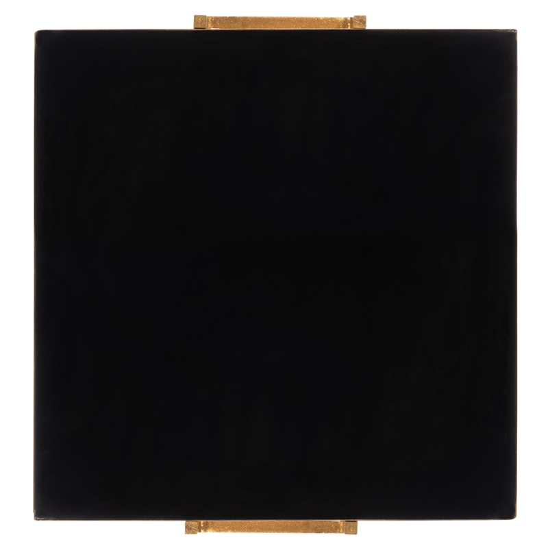 Safavieh Amarylis Greek Key Side Iron Table in Black / Gold