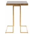 Safavieh Amarylis Greek Key Side Iron Table in Black / Gold