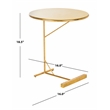 Safavieh Sionne Round Iron C Table in Yellow / Gold