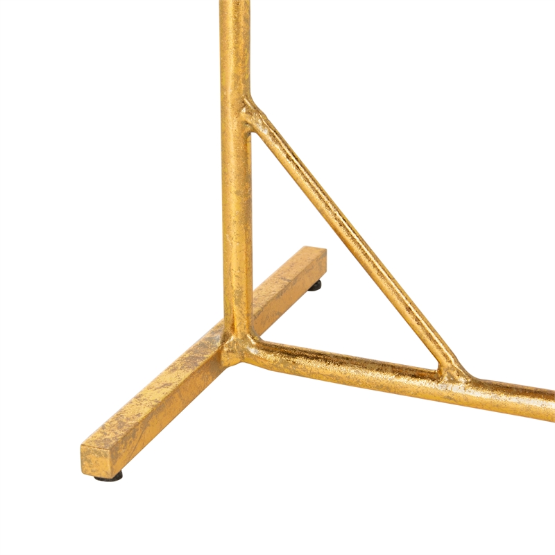Safavieh Sionne Round Iron C Table in Yellow / Gold