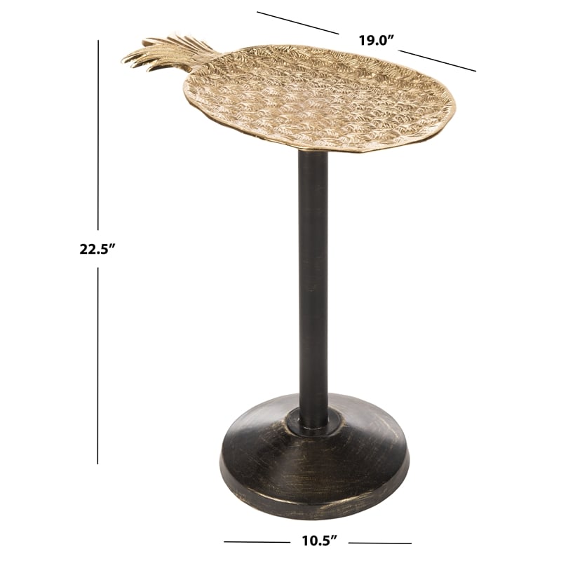 Safavieh Luana Pinapple Top Aluminum and Iron Accent Table in Gold