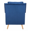 Safavieh Astrid Mid Century Wood and Polyester Velvet Arm Chair in Navy /Natural