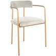 Safavieh Camille Velvet Dining Arm Chair Set 2 in Gray and Gold