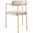 Safavieh Camille Velvet Dining Arm Chair Set 2 in Gray and Gold