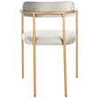 Safavieh Camille Velvet Dining Arm Chair Set 2 in Gray and Gold