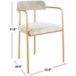 Safavieh Camille Velvet Dining Arm Chair Set 2 in Gray and Gold