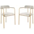 Safavieh Camille Velvet Dining Arm Chair Set 2 in Gray and Gold