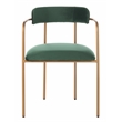 Safavieh Camille Velvet and Iron Side Chair in Green / Gold (Set of 2)