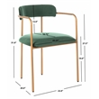 Safavieh Camille Velvet and Iron Side Chair in Green / Gold (Set of 2)