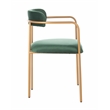 Safavieh Camille Velvet and Iron Side Chair in Green / Gold (Set of 2)