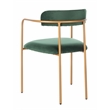 Safavieh Camille Velvet and Iron Side Chair in Green / Gold (Set of 2)