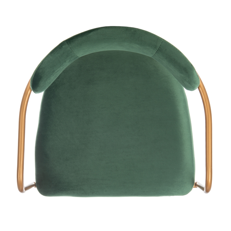 Safavieh Camille Velvet and Iron Side Chair in Green / Gold (Set of 2)
