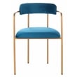 Safavieh Camille Velvet and Iron Side Chair in Navy / Gold (Set of 2)
