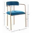 Safavieh Camille Velvet and Iron Side Chair in Navy / Gold (Set of 2)