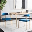 Safavieh Camille Velvet and Iron Side Chair in Navy / Gold (Set of 2)