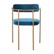 Safavieh Camille Velvet and Iron Side Chair in Navy / Gold (Set of 2)