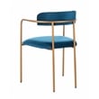 Safavieh Camille Velvet and Iron Side Chair in Navy / Gold (Set of 2)