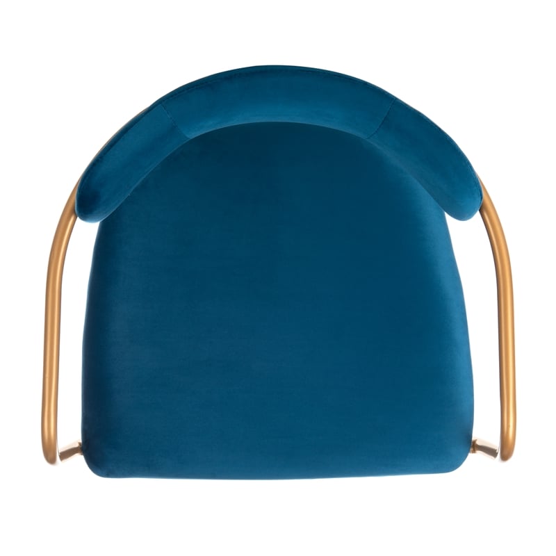 Safavieh Camille Velvet and Iron Side Chair in Navy / Gold (Set of 2)