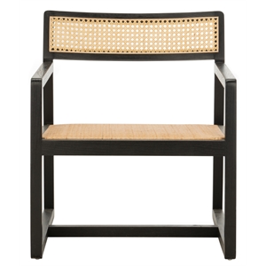 Safavieh Lula Cane Elmwood Accent Chair in Black / Natural