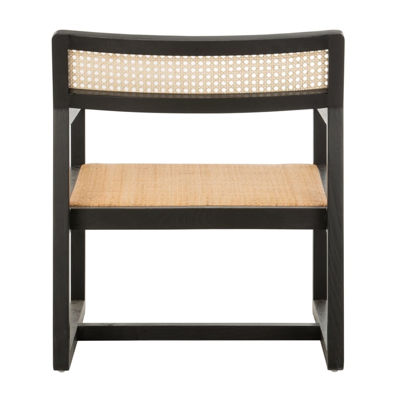 Safavieh Lula Cane Elmwood Accent Chair in Black / Natural