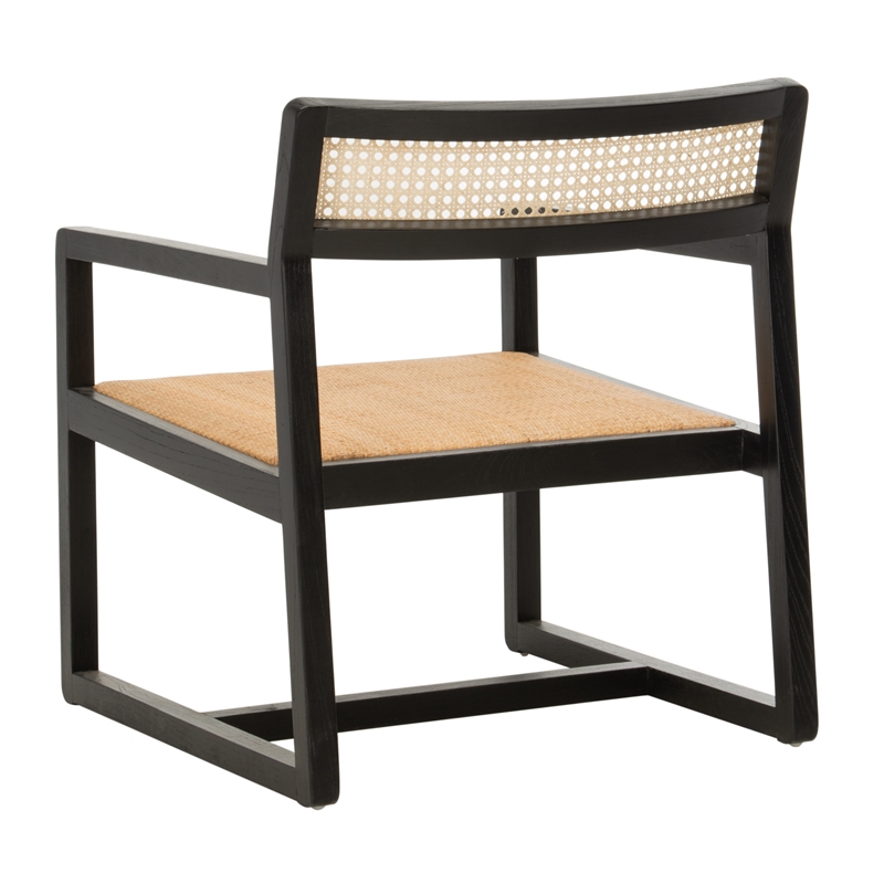 Safavieh Lula Cane Elmwood Accent Chair in Black / Natural