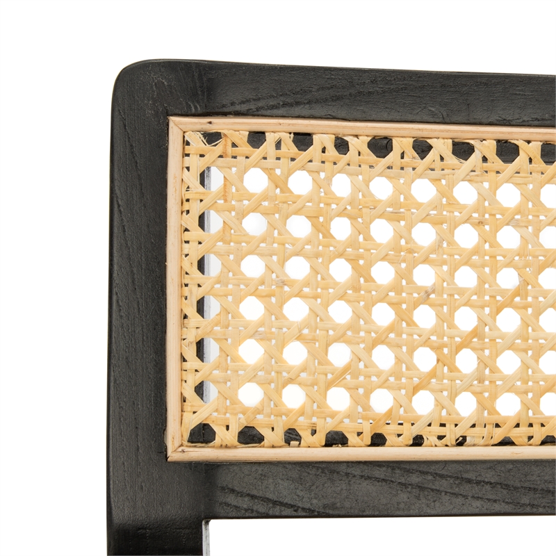 Safavieh Lula Cane Elmwood Accent Chair in Black / Natural
