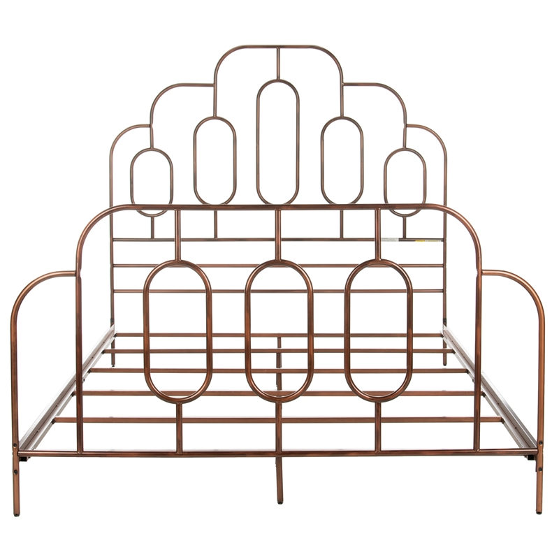Safavieh Paloma Metal Retro Queen Bed in Bronze