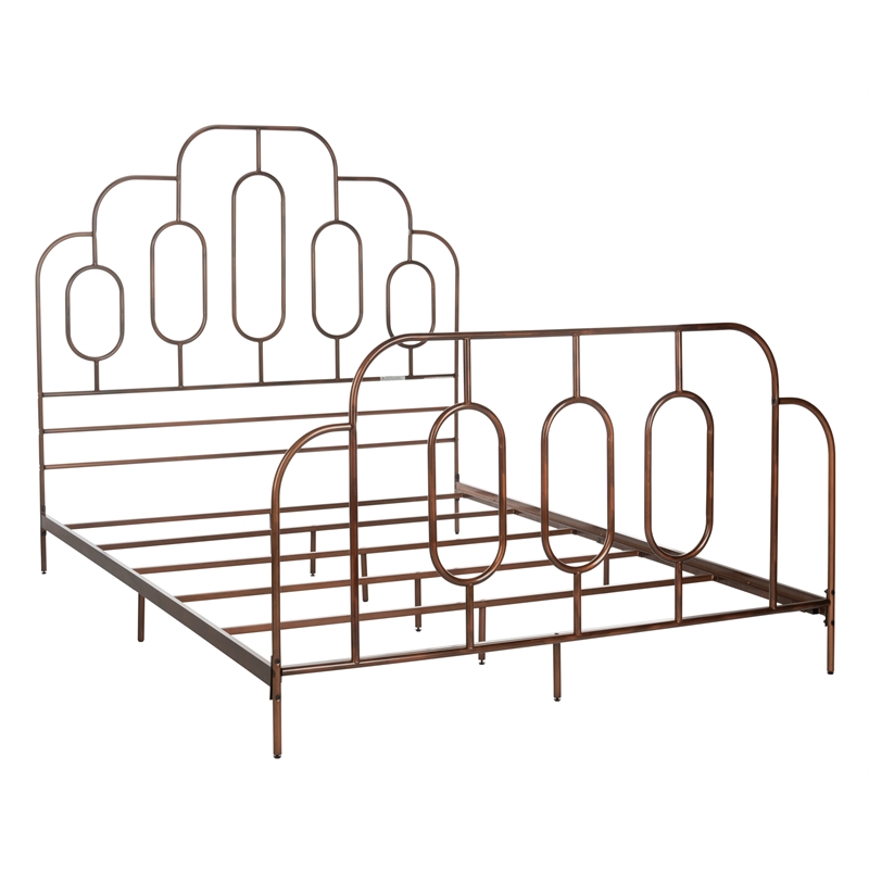 Safavieh Paloma Metal Retro Queen Bed in Bronze