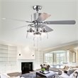 Safavieh Parlin Iron and Wood Ceiling Light Fan in Chrome