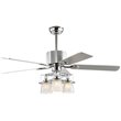 Safavieh Parlin Iron and Wood Ceiling Light Fan in Chrome