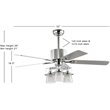 Safavieh Parlin Iron and Wood Ceiling Light Fan in Chrome