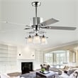 Safavieh Parlin Iron and Wood Ceiling Light Fan in Chrome
