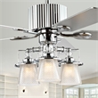 Safavieh Parlin Iron and Wood Ceiling Light Fan in Chrome