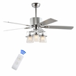 Safavieh Parlin Iron and Wood Ceiling Light Fan in Chrome