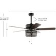 Safavieh Fredrik Wood and Iron Ceiling Light Fan in Black