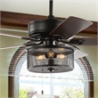 Safavieh Fredrik Wood and Iron Ceiling Light Fan in Black
