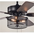 Safavieh Fredrik Wood and Iron Ceiling Light Fan in Black